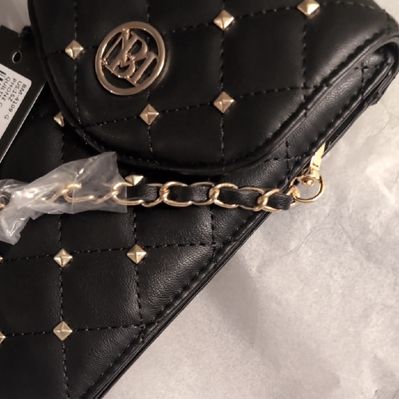 Quilted Crossbody Phone Bag -BLACK - Picture 4 of 9